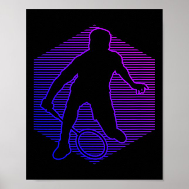 Poster Badminton Badminton Player Men Women Shuttle  (Devant)