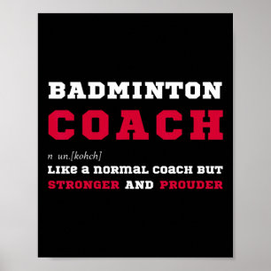 Poster Badminton Coach Sports Coaching Définition Cadeau