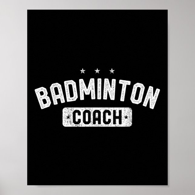 Poster Badminton Coach Vintage Badminton  (Devant)
