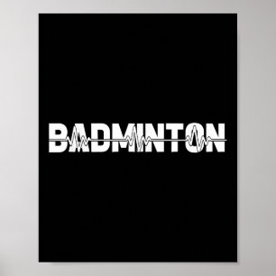Poster Badminton en navette - Joueur de terrain de raquet