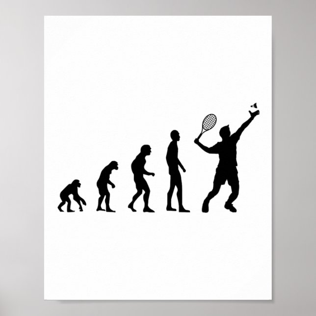 Poster Badminton Evolution Shuttle amusant (Devant)