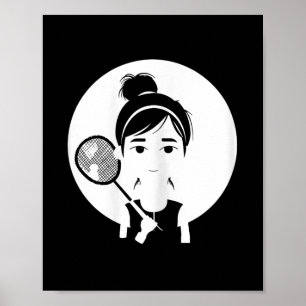 Poster Badminton Girl Shuttle Player Pour Les Filles