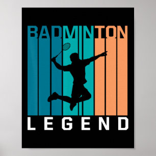 Poster Badminton Legend Joueur Badminton Navette Sports S