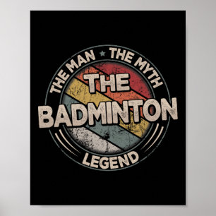 Poster Badminton Legends Retro Shuttle Hommes's Badminto