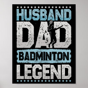 Poster Badminton Legends Retro Shuttle Hommes's Badminto