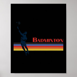 Poster Badminton les années 70 Rétro Et Fête Des Années 8