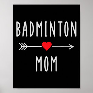 Poster Badminton Maman Badminton Joueur Maman Cadeau Drôl