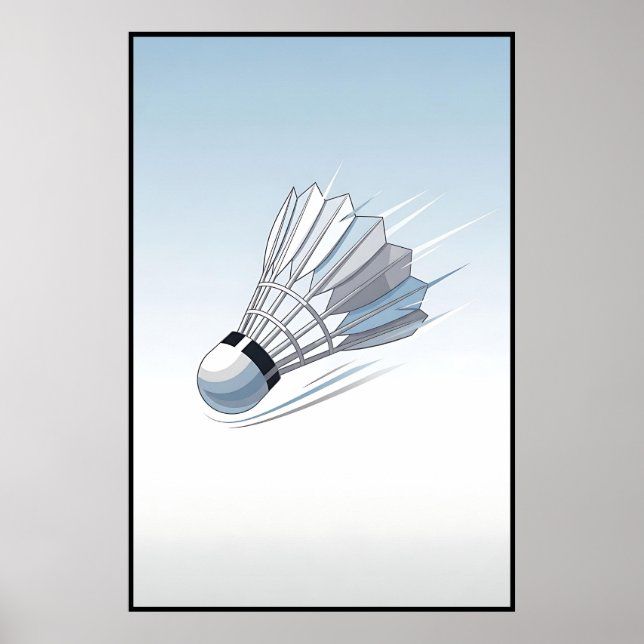 Poster Badminton moderne Shuttlecock Mid Flight Art (Devant)