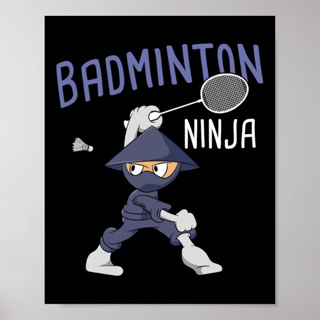 Poster Badminton Ninja Kids Shuttle Boy Badminton (Devant)