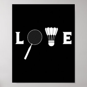 Poster Badminton Player Racket Sports Shutting Funny Badm