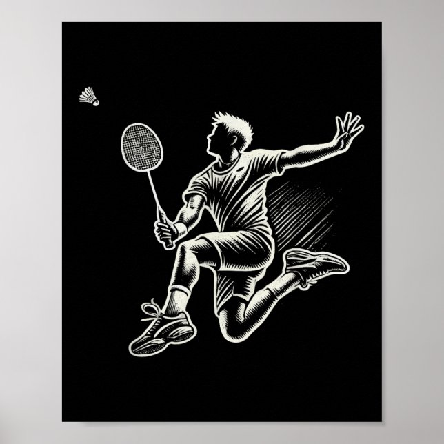 Poster Badminton Player Shuttle  (Devant)
