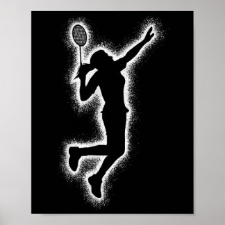 Poster Badminton Player Shuttle Girls Kids Badminton Wome