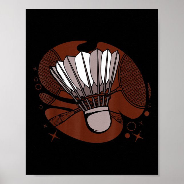 Poster Badminton Player Sportsman Athlete Game Shuttle Lo (Devant)