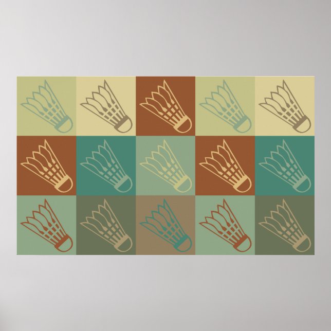 Poster Badminton Pop Art (Devant)