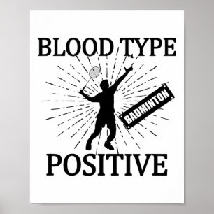 Poster Badminton Positive Shuttle Court Jeu Sport Badmin