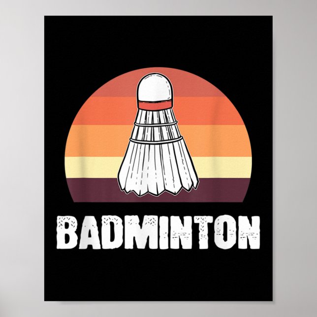 Poster Badminton Shuttle Badminton Player  (Devant)