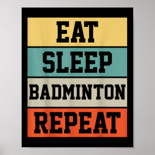 Poster Badminton Sport Player Retro Funny Cadeau