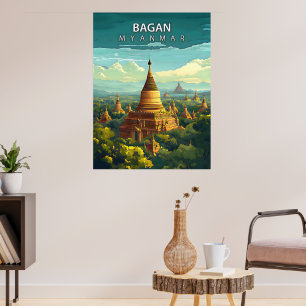 Poster Bagan, Myanmar : une tapisserie intemporelle