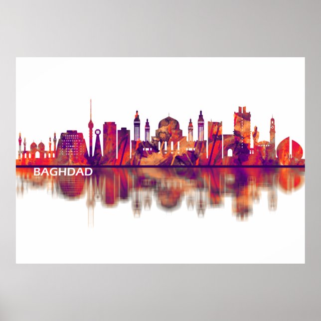 Poster Bagdad Iraq Skyline (Devant)