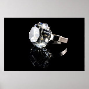 Poster Bague à diamant sur le noir