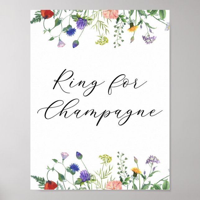 Poster Bague de champs fleurs sauvages pour Champagne (Devant)