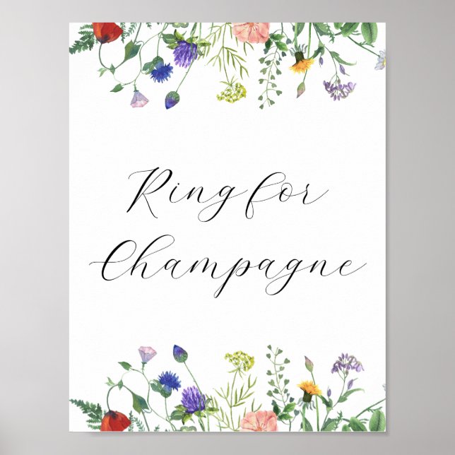 Poster Bague de champs fleurs sauvages pour Champagne (Devant)