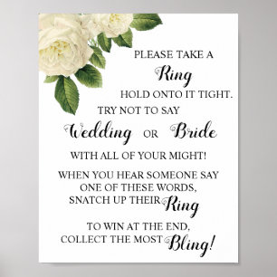 Poster Bague sur Fête des mariées de Roses Blanches Jeu