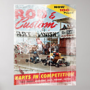 Poster Baguette & Custom, Karts en Compétition Imprimer