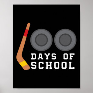 Poster Baguette De Hockey 100 Jours D'Enseignant Garçon D