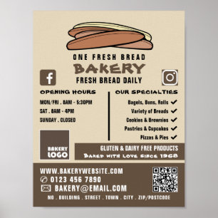 Poster Baguettes fraîches, Boulangeries, Boulangerie Publ