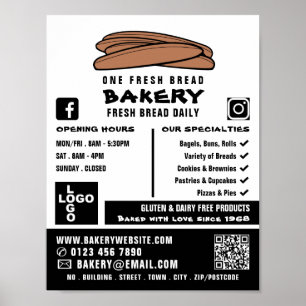 Poster Baguettes fraîches, Boulangeries, Boulangerie Publ