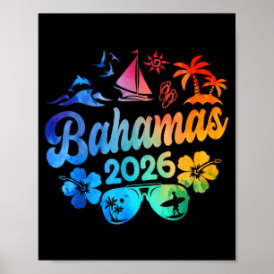 Poster Bahamas 2026 Vacances Plage Tie-Dye Voyages Été V
