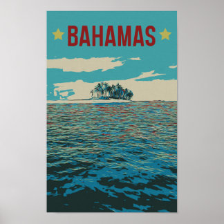 Poster Bahamas Carribean, paysage typique Carte postale