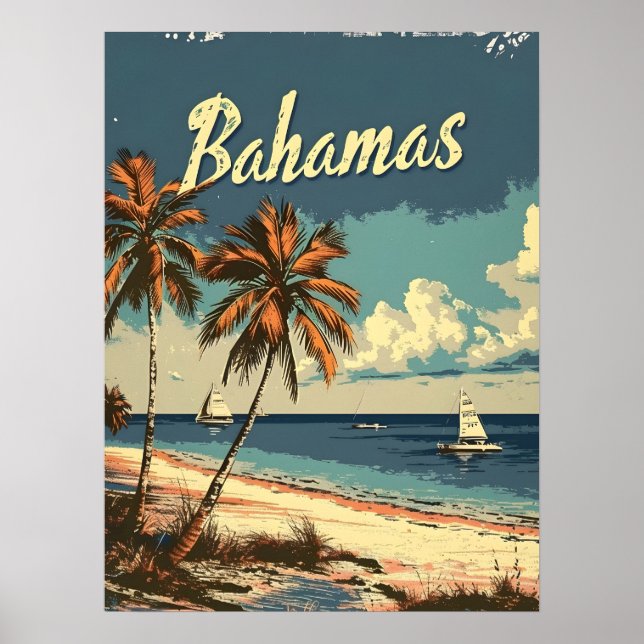 Poster Bahamas Vintage (Devant)