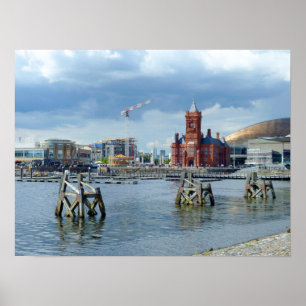 Poster Baie de Cardiff, Cardiff, Pays de Galles