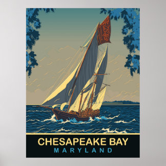 Poster Baie de Chesapeake, Maryland, Voyage