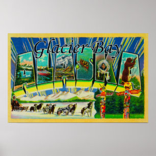 Poster Baie de glacier, Alaska - grandes scènes de lettre