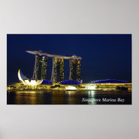 Baie de la marina de Singapour la nuit