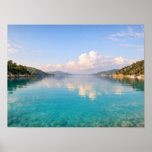 Poster Baie de mer turquoise Crystal Clear Méditerranée