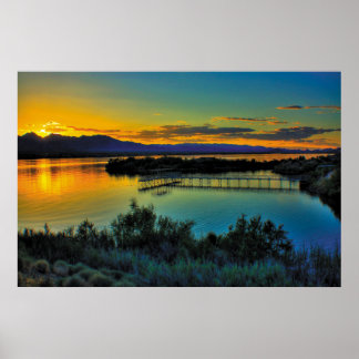 Poster Baie de Mesquite Sud au coucher du soleil