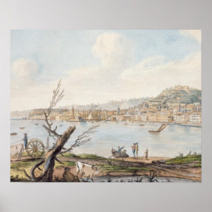 Poster Baie de Naples du bord de mer près du Br de