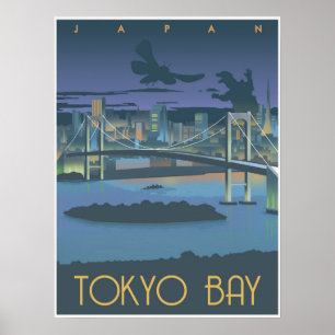 Poster Baie de Tokyo la nuit