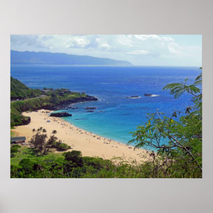 Poster Baie de Waimea, Oahu, Hawaï