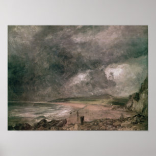 Poster Baie de Weymouth avec la tempête de approche