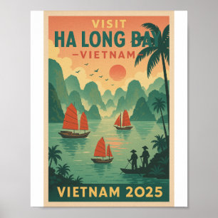Poster baie d'halong vietnam voyage 2026