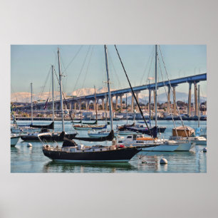 Poster Baie et pont de San Diego