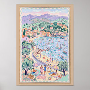 Poster Baie Méditerranéenne Pastel dans le Style Matisse