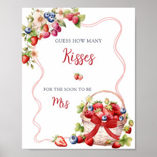 Poster Baie Rouge Coquette en Amour Devinez Combien de Bi