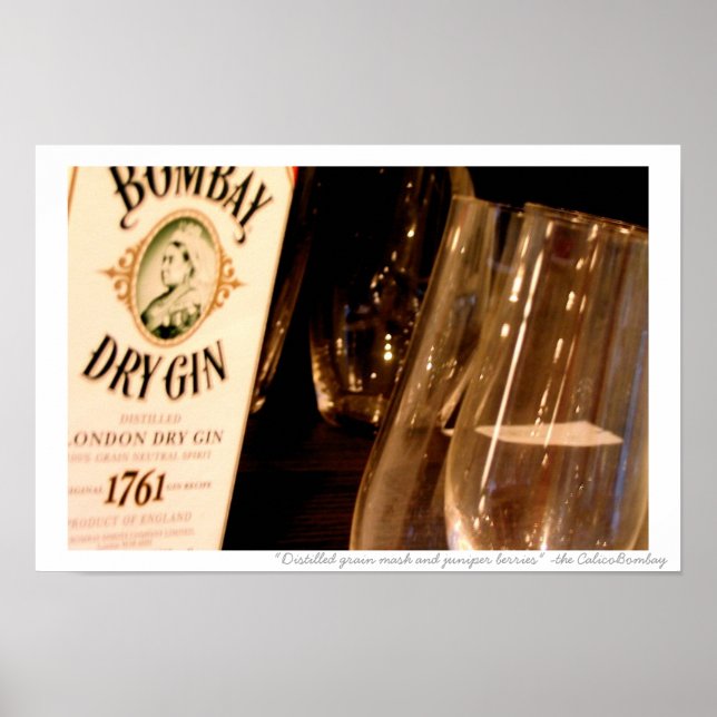 Poster Baies à grains distillée et à genièvre (Devant)