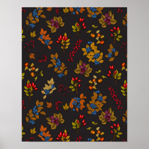 Poster Baies d'automne sur chocolat brun 2